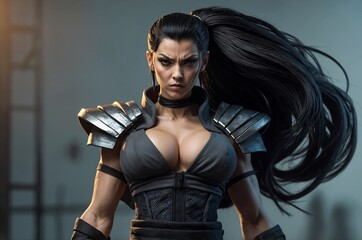 Naklejka premium portrait of a fierce woman