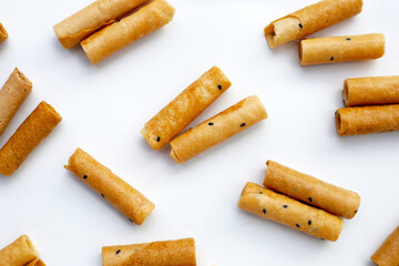 Thai snack, crispy coconut rolls