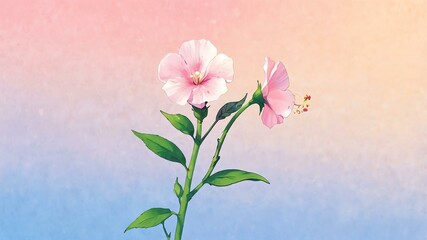 A single sweet pea (small flower) centered against a dreamy gradient background
