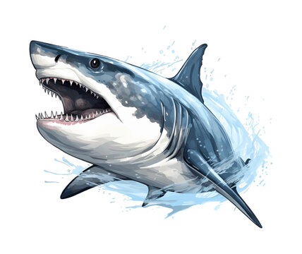 shark isolated on white