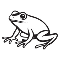 Naklejka premium Frog silhouette on a white background