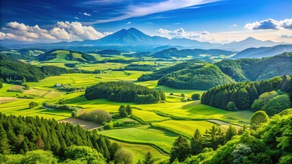 Fukushima's plateau: a breathtaking early summer vista.