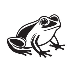 Frog silhouette on a white background