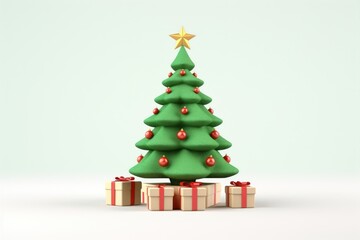 Fototapeta premium Christmas tree plant box.