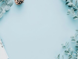 Obraz premium Office Desk Setup with Computer and Greenery Accents