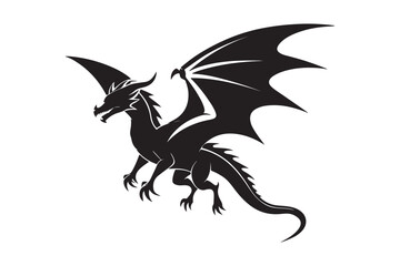 Dragon Silhouette vector illustration, Dragon Silhouette, Dragon Silhouette PNG 