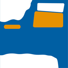 Square blue and orange template background for products and with copy space