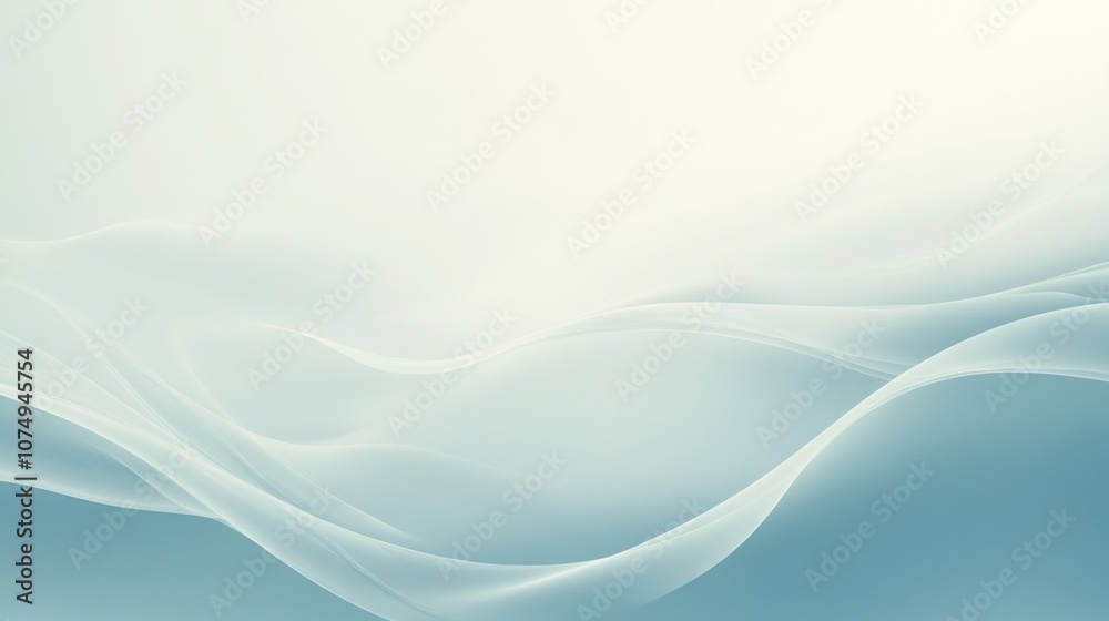 Poster Soft blue gradient background showcasing minimalist design elements and gentle waves to inspire calm and tranquility