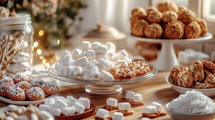 Assorted pastries and sweets for the winter season, with attention to detail in decoration and presentation.