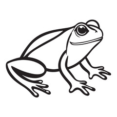 Frog silhouette on a white background
