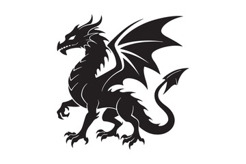 Dragon Silhouette vector illustration, Dragon Silhouette, Dragon Silhouette PNG 