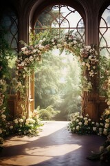 Fototapeta premium Outdoors arch architecture wedding.