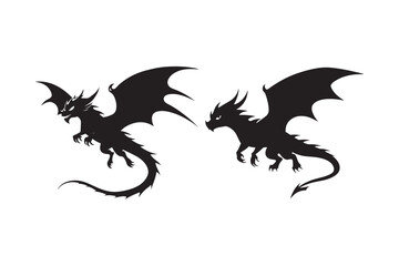 Dragon Silhouette vector illustration, Dragon Silhouette, Dragon Silhouette PNG 