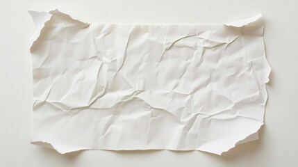 Obraz premium Crumpled white paper texture on plain background for design projects