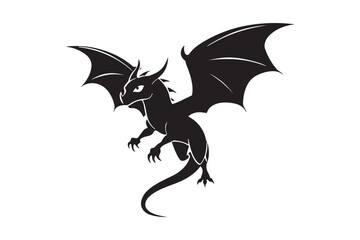 Dragon Silhouette vector illustration, Dragon Silhouette, Dragon Silhouette PNG 
