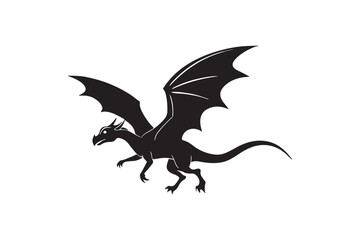 Dragon Silhouette vector illustration, Dragon Silhouette, Dragon Silhouette PNG 