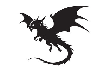 Dragon Silhouette vector illustration, Dragon Silhouette, Dragon Silhouette PNG 