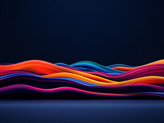 Fototapeta premium Vibrant colors flow in futuristic landscape, creating mesmerizing visual experience. dynamic waves evoke sense of energy and creativity, perfect for modern design