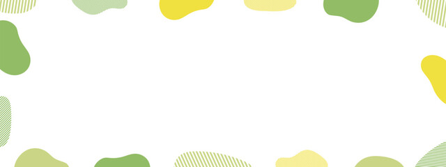 流体シェイプの抽象的なポップなフレーム　緑　黄色　Liquid abstract background. fluid vector banner template.
