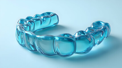 A bright blue sports mouthguard designed for protection during athletic activities.