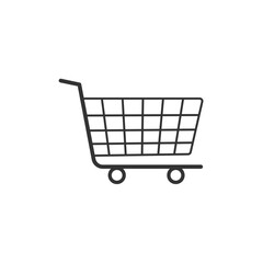 Shopping cart, basket flat vector icon, trolley symbol illustration isolated on the white background