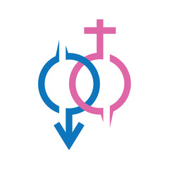 Gender symbol. Female and male icon vector template