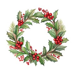 Wreath christmas pattern plant.