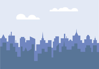 Fototapeta premium Cityscape with buildings and parkland. 2d Cartoon City Background with buildings. City illustration wallpaper. 