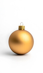 Shiny Golden Christmas ball isolated on a white background	