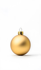 Shiny Golden Christmas ball isolated on a white background	