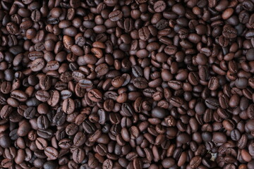 Roasted coffee beans for background