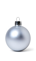 Silver Christmas ball isolated on a white background	
