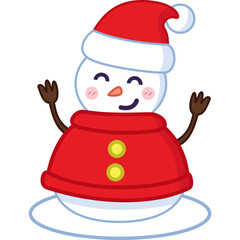 Christmas Snowman Illustration