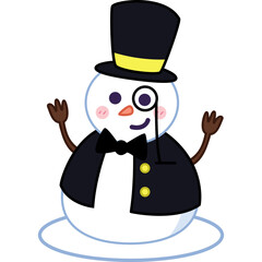 Christmas Snowman Illustration