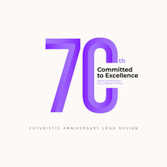 70 years anniversary celebrations logo concept
