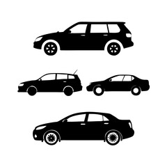 Fototapeta premium Car icons illustration silhouette vector 