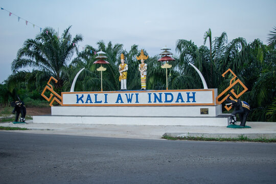 Way Kanan, Lampung; November 11, 2024; landmark of the beautiful Kali Awi in Lampung, Lampung traditional monument and elephant statue