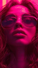 Fashion Portrait with Neon Pink Lighting © Line