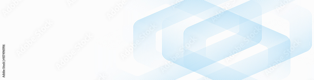 Poster Digital hexagonal blue abstract background. Digital futuristic technology concept with hexagons. Geometric stripe line art design for poster, brochure, cover, banner, website, header