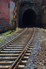 Obraz premium View of the railway tunnel.