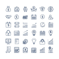 Financial Icons Set Vector Design Illustration