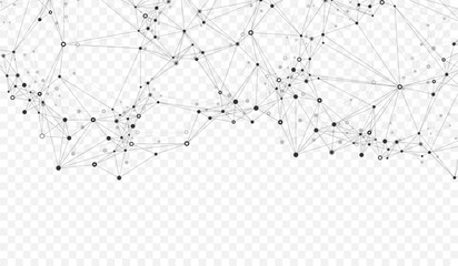Digital network connect data lines and dots technology background template. Plexus effect. Polygonal concept connection background for your presentation