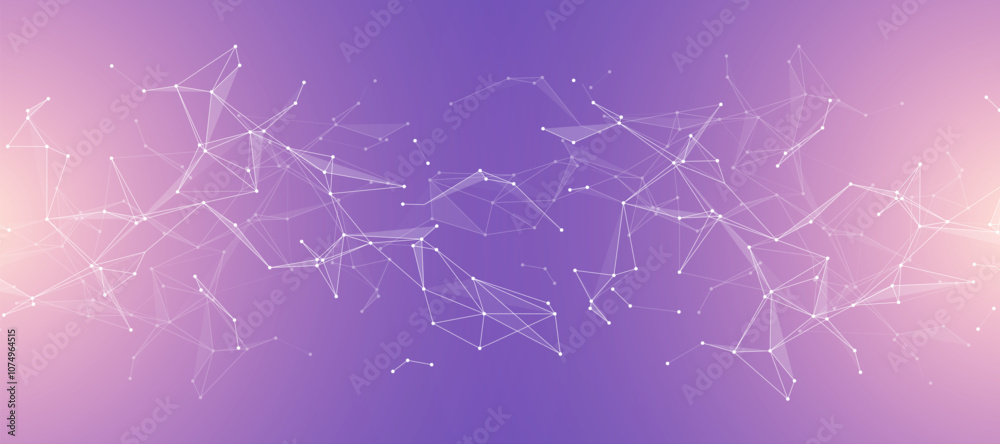 Poster Digital network connect data lines and dots technology background template. Plexus effect. Polygonal concept connection background for your presentation
