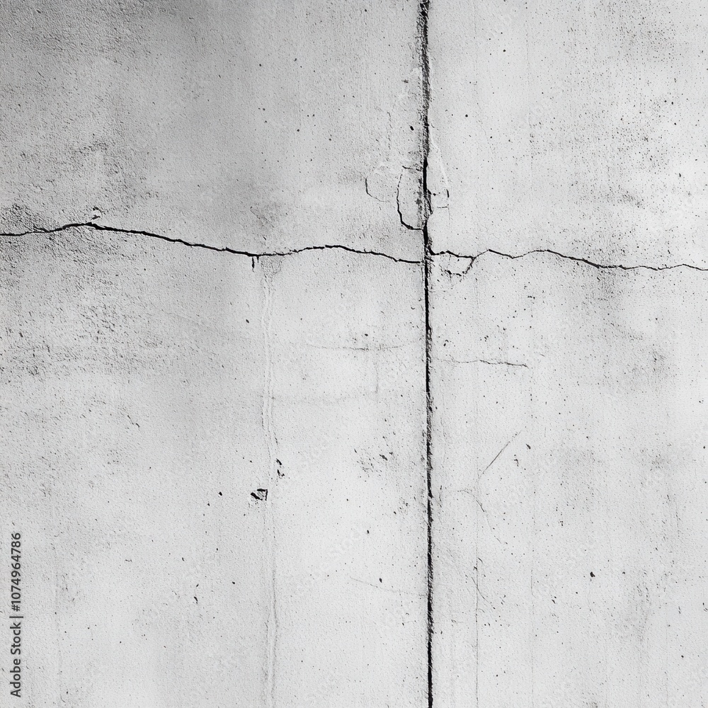 Poster close-up view of a textured rough concrete wall showcasing cracks and imperfections in urban archite