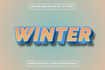 Editable luxury 3D Winter Text effect style template.