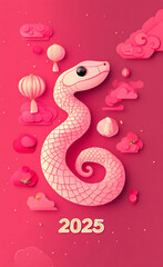 Fototapeta premium 2025 pink snake design