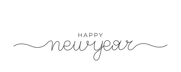 Beautiful hand lettering design celebrating the arrival of the New Year with joyful wishes