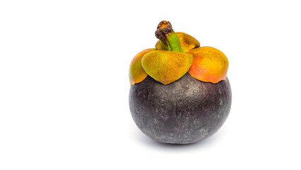 Mangosteen on white background is a fruit in Thailand.