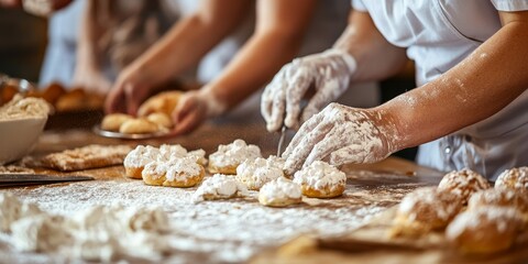 Baking Class with Participants Making Pastries