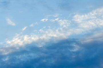 beautiful blue sky at sunrise with clouds